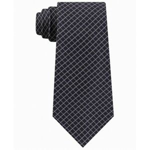 Michael Kors Men's Casual Black Diamond Check Neck <b>Tie</b> Printed Silk and <b>Polyester</b> Size Regular with Bow Style - Product Image 1