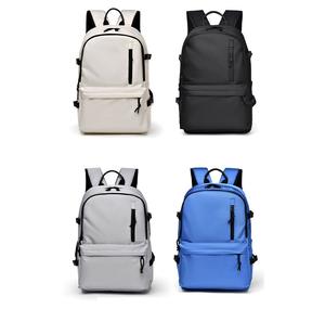Sac à dos pour ordinateur portable minimaliste en polyester imperméable grande capacité avec port de charge USB, broderie unisexe, école, voyage, blanc, 36-57L - Product Image 6