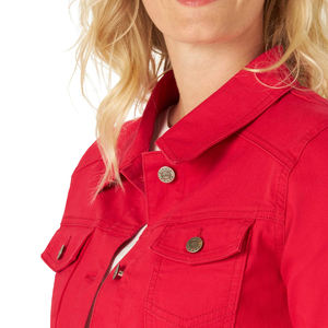Veste en jean coupe ajustée pour femmes veste en jean de couleur unie à la mode pour l'extérieur en gros pour les femmes - Product Image 4