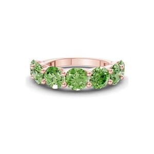 Bague essentielle en or massif 14 carats avec diamant de laboratoire vert océanique rond de 1,00 ct (tw) couleur vert océanique clarté VS 7 diamants Coastal - Product Image 3