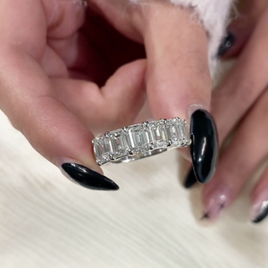 Anillo de Boda con Diamantes Cultivados en Laboratorio, 3.60 Quilates, Seis Piedras, Color DEF, Claridad VVSVS - Product Image 6