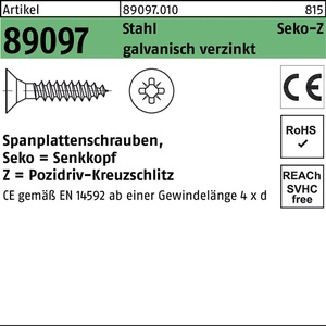 Tornillos para aglomerado R 89097 SEKO PZ VG 3.5x50-Z Acero 500 Unidades por Paquete - Product Image 1