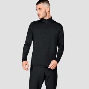 Athletic 1/4 zip pullover Golf entrenamiento Top poliéster Ajuste rápido manga larga gimnasio camisa para hombres cuarto zip sudadera pullover - Product Image 2
