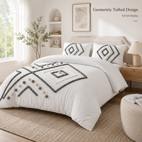 Ensemble de literie personnalisable noir et blanc à motifs en relief, ensemble de housse de couette moderne pour chambre à coucher