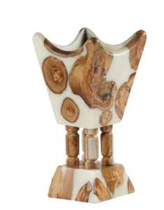 Support de bâtonnets diffuseurs tendance, écologique et durable, brûleur d'encens en bois au design antique, fait main en Inde, pour usage religieux - Product Image 5