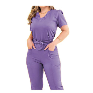 Uniformes de Enfermería de Tela Tejida de Poliéster/Algodón 2025, Uniformes de Hospital al por Mayor, Conjuntos de Uniformes Médicos para Mujer - Product Image 3