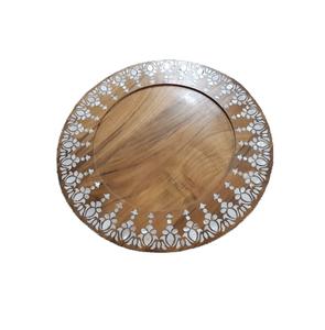 Assiette à bonbons en bois et vadrouille Assiette de service à dessert de forme ronde de qualité exclusive pour l'utilisation d'ustensiles de cuisine à bas prix - Product Image 1