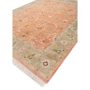 Alfombra de Lana Anudada a Mano de Gran Tamaño Cyanna, Diseño Floral Rojo y Naranja para Sala de Estar, Pasillo, Alfombra Rectangular - Modelo Micv - Product Image 2