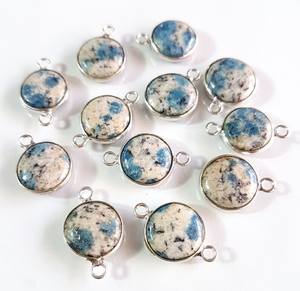 Alta calidad 925 plata esterlina 8mm Natural K2 jaspe cabujón bisel ajuste fino encanto conectores para collar Cristiano - Product Image 3