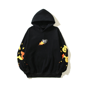 100% algodón polar pulóver Puff estampado Sudadera con capucha para hombres logotipo personalizado invierno patrón sólido diseño estacional cálido bolsillo con capucha precio - Product Image 3