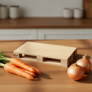 Planche à découper en bois naturel Bisetti, mini palette 30x20cm, bloc à découper miniature - Product Image 3