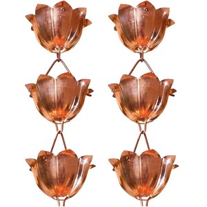 Monarque Métal Fer Cuivre Plaqué Chaîne de Pluie Décoration de Ferme Gouttière Descente Métal Cuivre Plaqué Chaîne de Pluie - Product Image 6