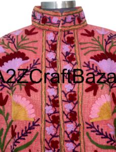 Chaqueta Étnica de Invierno para Mujer, Bordado Suzani Hecho a Mano en Algodón, Estilo Bohemio Vintage, Moda Invernal Bordada - Product Image 3