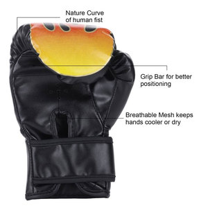 Gants de boxe professionnels en cuir PU respirant à mailles flamboyantes, qualité export, personnalisables en gros, fermeture auto-agrippante, imperméables - Product Image 3