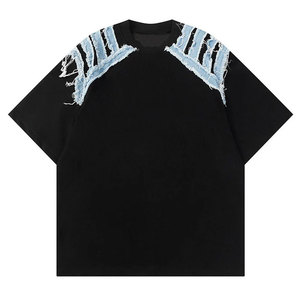 Camiseta Desgastada con Bordado de Diseño Personalizado, Camiseta Desgastada Profesional de Buena Calidad, Camiseta Desgastada al Mejor Precio - Product Image 1
