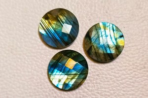 Round Checker Labradorite Cabochon Blue Flash Loose Crystal Gemstones For Pendant Jewelry <b>Craft</b> Stones 20mm Flat Back <b>Gems</b> Pairs - Product Image 4