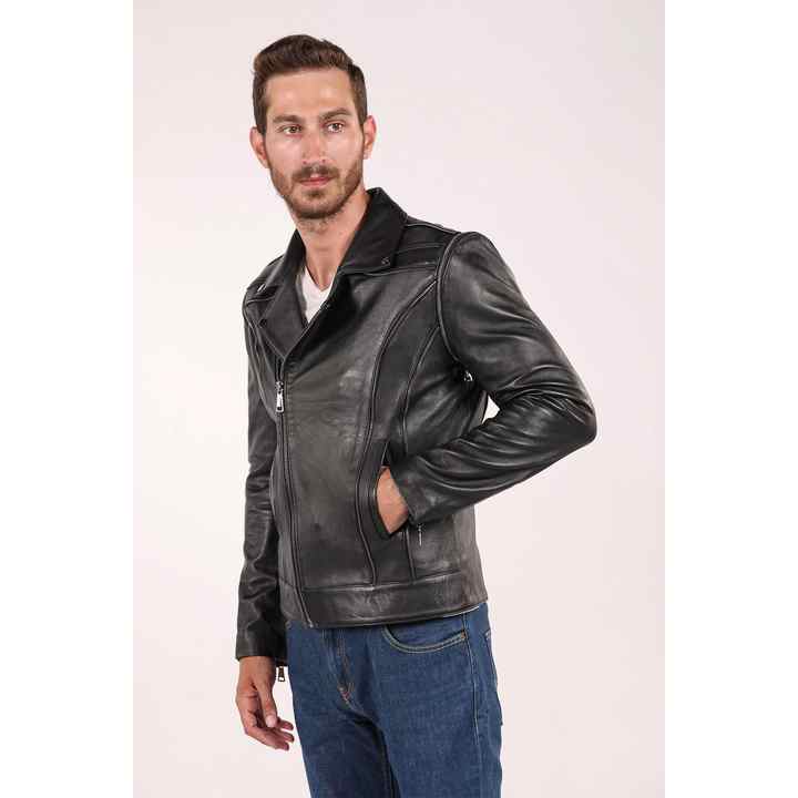 Men's Biker Jacket with Loose Sleeves