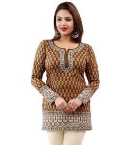 Kurti Flex en coton avec embellissement minimaliste, panneau avant du cou, impression numérique d'aspect moderne pour l'exportation mondiale - Product Image 5