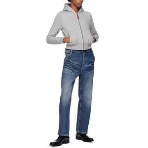 Haute qualité 100% coton fermeture éclair sweats à capuche pour hommes poids lourd français éponge surdimensionné 500gsm recadrée Boxy Zip coupe ample imprimé - Product Image 4