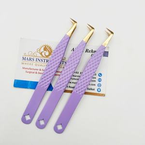 Pinzas para Extensión de Pestañas de 90 Grados, Pinzas Duraderas de Acero Inoxidable con Punta Dorada, Herramienta para Extensión de Pestañas - Product Image 2