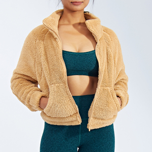 Custom logo Woman Casual Winter Warm Sherpa Fleece Stand Collar <b>Jacket</b> Customized Outdoor Warm Sherpa <b>Zipper</b> <b>Jacket</b> Women - Product Image 5