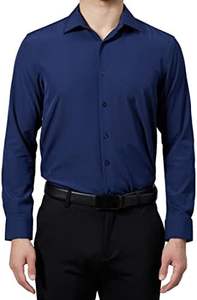 Chemises habillées pour hommes à manches longues, coupe ajustée, décontractées, formelles, boutonnées, 100% coton, respirantes, de haute qualité, confortables - Product Image 5