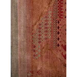 Alfombras Manchaha de Lana y Seda de Bambú Anudadas a Mano, Diseño de Parches Rojos y Naranjas para Uso Doméstico-Les-2836 - Product Image 3