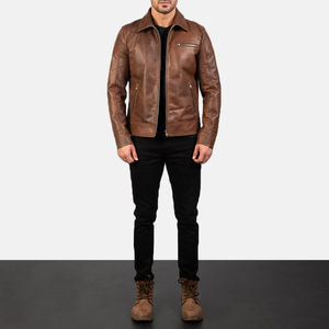 Chaqueta de cuero para hombre 2025 o primavera otoño estilo motocicleta cuero Natural Slim Fit Biker Coat chaquetas de cuero personalizadas - Product Image 2
