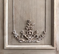 Medallones de Madera Tallada Antiguos para Puertas, Apliques Pequeños, Rosetones, Estilo Neoclásico, Color y Forma Personalizables, Acabado Liso