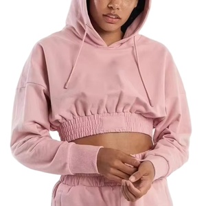 Ensemble de vêtements pour femmes, crop top à capuche et short de jogging, ensemble de vêtements pour femmes, crop top à capuche et short pour l'hiver, ensemble 2 pièces, 2026 - Product Image 4