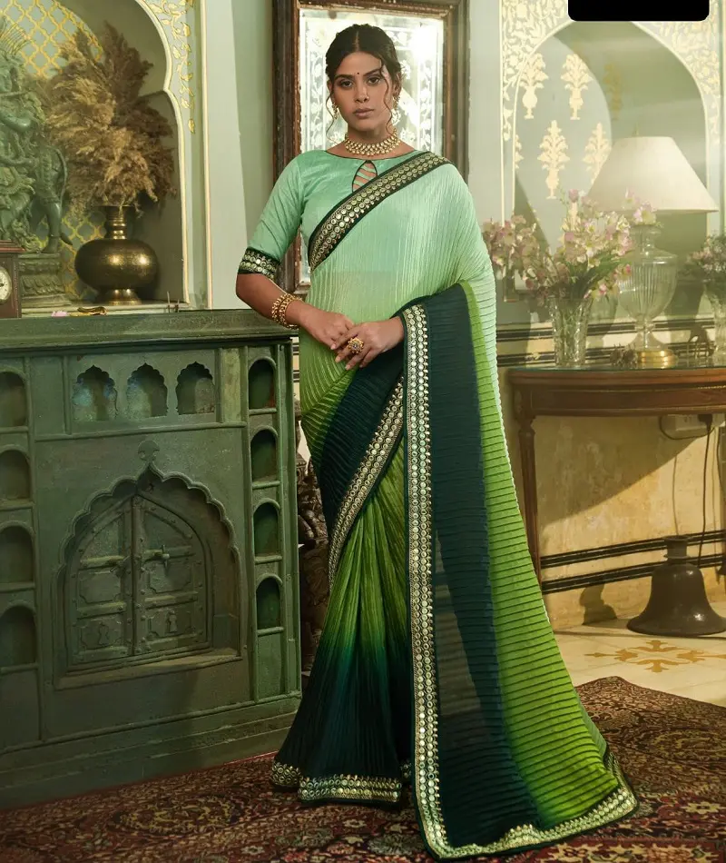 Сари из красного крепового шелка в индийском и Пакистанском Стиле для женщин и девочек, индийская этническая одежда, свадебная одежда, сари в стиле Болливуда