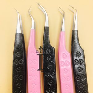 Pinzas Profesionales para Extensión de Pestañas, Pinzas para Pestañas de Mink, Acero Inoxidable, Oferta con Logotipo, Diseño de Corazón, Pinzas de 45 Grados - Product Image 4