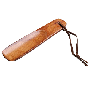 Calzador de Madera al por Mayor con Mango Largo, Reutilizable, Ayuda para Calzarse en el Hogar, Hecho de Bambú, Cuero, Plástico y Latón - Product Image 2