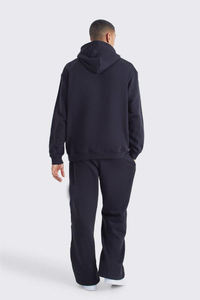 Conjunto de Sudadera con Capucha y Pantalones Deportivos Plisados de Algodón 100% Personalizable con Logotipo, Estilo Urbano Unisex - Product Image 2