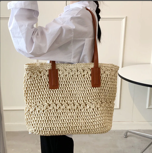 Bolsos de Paja Elegantes Hechos a Mano, Bolsos de Hombro de Paja Personalizados para Mujer, Productos al por Mayor - Product Image 2