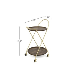 Chariot de service de cuisine en métal, chariot de Bar en bois, chariot de service pour la maison, l'hôtel, la ferme, le service de boissons, chariot d'hôtel - Product Image 5