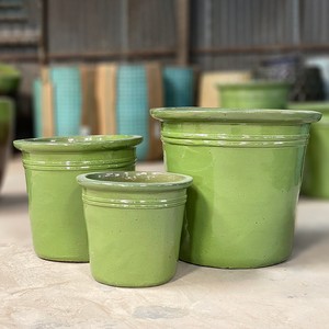 Urne en céramique émaillée de style américain classique avec trou de drainage, durable, écologique, pour l'extérieur, la maison et le jardin - Product Image 5