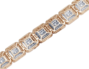 Pulsera clásica de diamantes cultivados en laboratorio de oro amarillo de 10 quilates en estilo de tenis de una sola fila para hombres y mujeres Ropa de lujo - Product Image 3
