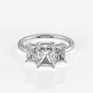 แหวนมอสซาไนต์ทรงเรเดียนท์คัทสามเม็ด ทอง 14k - แหวนมอสซาไนต์สุดหรู - Product Image 6