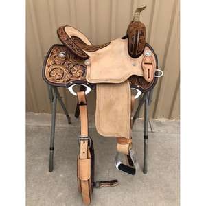 Silla de Montar Inglesa de Cuero 100% Genuino con Diseño Grabado, con Armazón de Madera, Sostenible, Transpirable, Suave, Cómoda, de la Mejor Calidad - Product Image 5