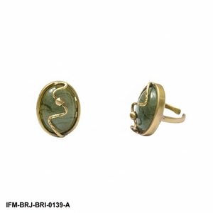 Anillo de Latón con Piedra Ovalada Hecho a Mano, Envuelto en Alambre, Aspecto Natural, Anillo de Declaración, Regalo para Ella - Product Image 2