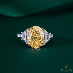 Bague en diamant taille poire jaune, clarté VS1, disponible en or 9k, 10k, 14k, 18k, bijoux fins de luxe pour fiançailles ou cadeau de mariage - Product Image 1
