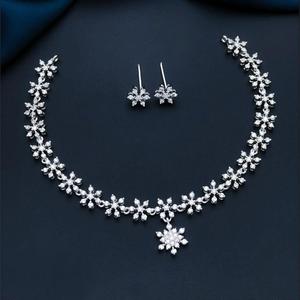 Classy Premium Quality Matte Finish Exclusive AD Stones Look Design <b>Necklace</b> <b>Set</b> With <b>Earrings</b> For Wedding For Women - Product Image 1