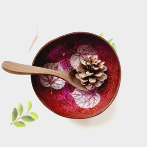 งานฝีมือบินห์มินห์ ขายส่งชามมะพร้าวเคลือบเงาแบบยั่งยืน ลายดอกไม้ออกแบบเองได้ สำหรับผลไม้ สลัด สีและขนาดตามสั่ง - Product Image 3