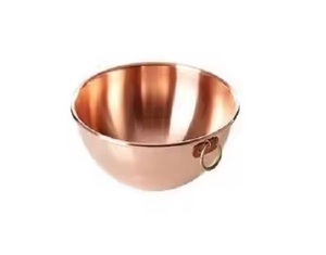 Cuencos para servir comida de acero inoxidable y metal pulido de cobre de diferentes tamaños Juego de 2 cuencos de comida de metal de forma redonda - Product Image 1