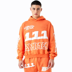 Custom Sweatsuits Acid Washed Sweat Suits Zipper Tracksuit for Men Set Acid Wash <b>Distress</b> Flared Sweatpants and Hoodie - Product Image 5