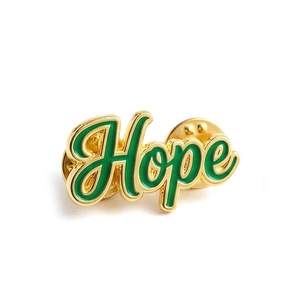 Letra 'Hope' Personalizada en Latón Plateado con Esmalte Suave Tradicional y Serigrafía - Product Image 1