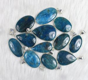 Bleu Apatite Gemstone Pendentif Argent Plaqué Pendentif Apatite Pendentif En Gros Néon Apatite Collier Bijoux Cadeau De Noël - Product Image 3