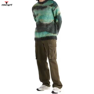 Jerséis de manga larga informales de Color sólido con logotipo frontal personalizado, suéter de Cachemira de lana de punto, Invierno para hombre a la venta - Product Image 4