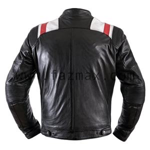 Blouson de motard en cuir véritable de vache, pour homme, veste de course, qualité supérieure - Product Image 2